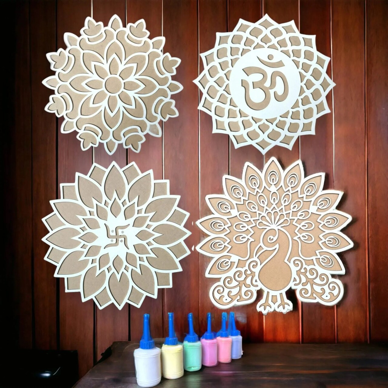 12 Inch Diy Mdf Reusable Rangoli Mat, Rangoli Kit, Rangoli Decorations, Rangoli Stencil, Diwali Rangoli, Rangoli Template, Rangoli Boards
